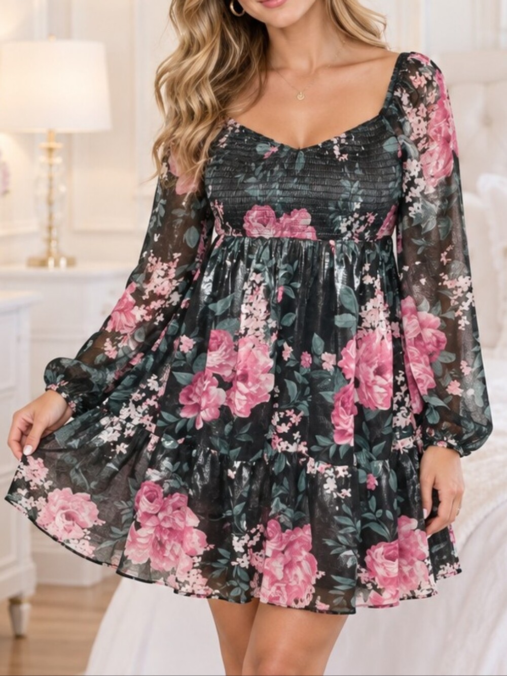 Romantic Smocked Floral Dress Brand New • No Tags • Size Medium